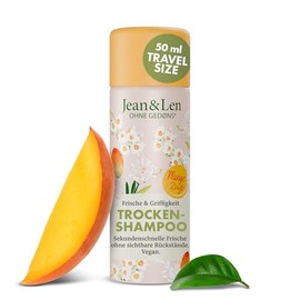 Jean & Len Mini Trockenshampoo Frische & Griffigkeit, kein fettiger Ansatz, keine wei√üen R√ºckst√§nde, duftet fruchtig nach Mango, f√ºr alle Haartypen, Reisegr√∂√üe, ohne Parabene & Silikone, vegan, 50 ml