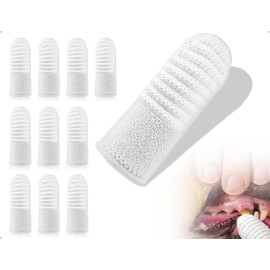 Emezddo 10 Stück Hundezahnbürste,Wiederverwendbar Hunde Fingerling Zahnbürste,verwendet für Katzen Haustiere,Familie,Outdoor-Aktivitäten,Training(Weiß)