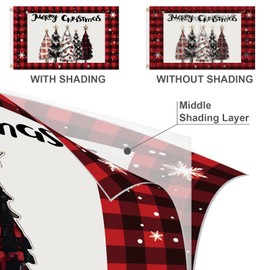 Christmas Flags for Outside 3x5, Double Sided Merry Christmas Flag 3x5 outdoor, 3Ply Large Xmas Holiday Check Tree Flag Banner for Party Yard Garden Wall Decoration