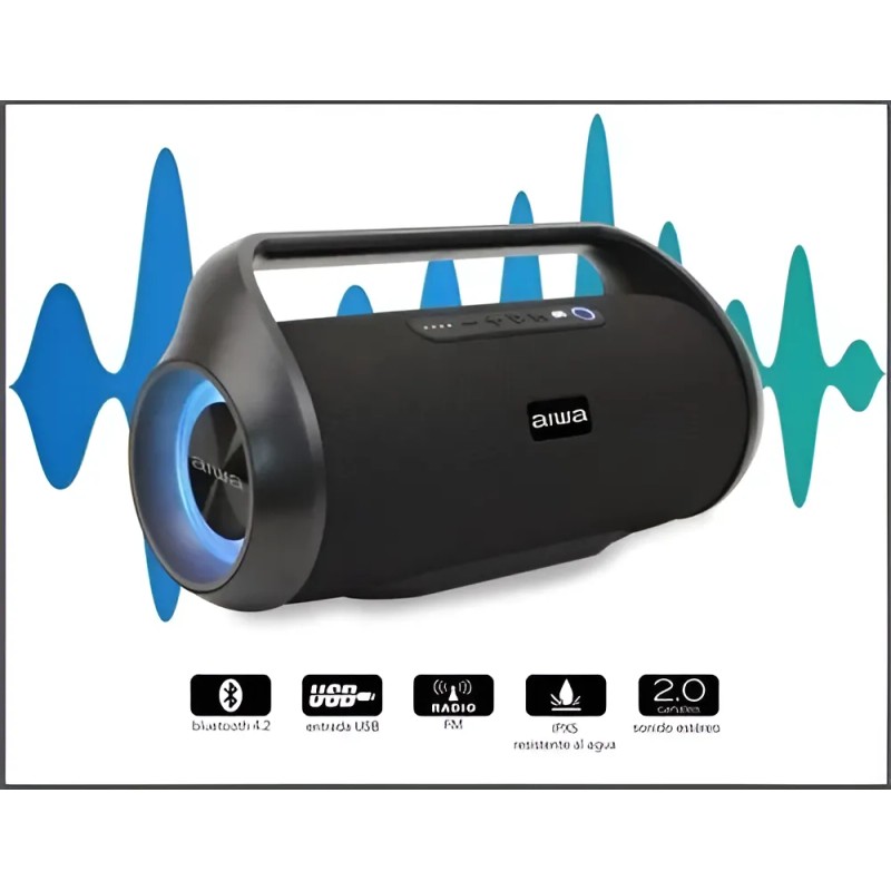 Bocina Inalámbrica Aiwa True Wireless Aws800bt Negro