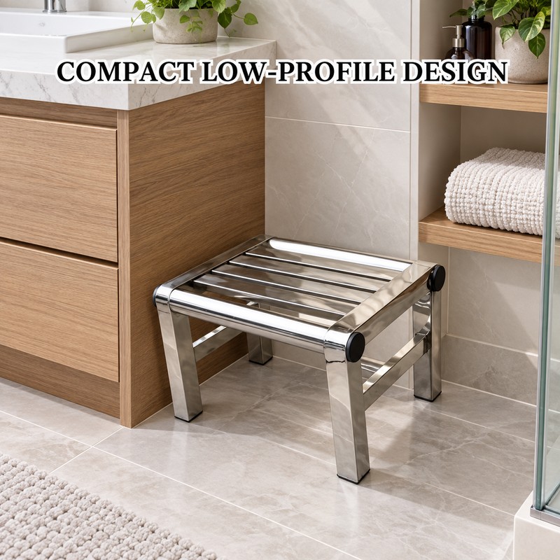 Stainless Steel Low Step Stool, 9.45 x 7.05 x 5.91
