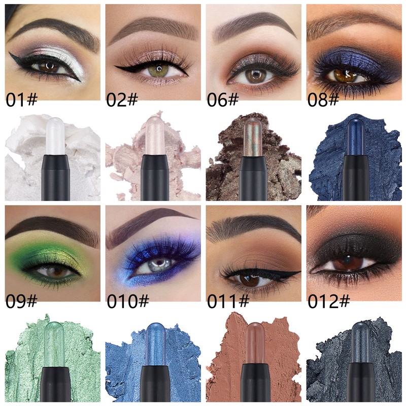 Cream Eyeshadow Stick- No Crease Glitter Shimmer Metallic Blue Cream