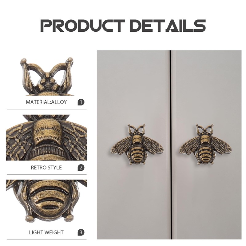 Cabinets Knobs 10 Pcs Vintage Gold Cabinet Knobs Metal Bee