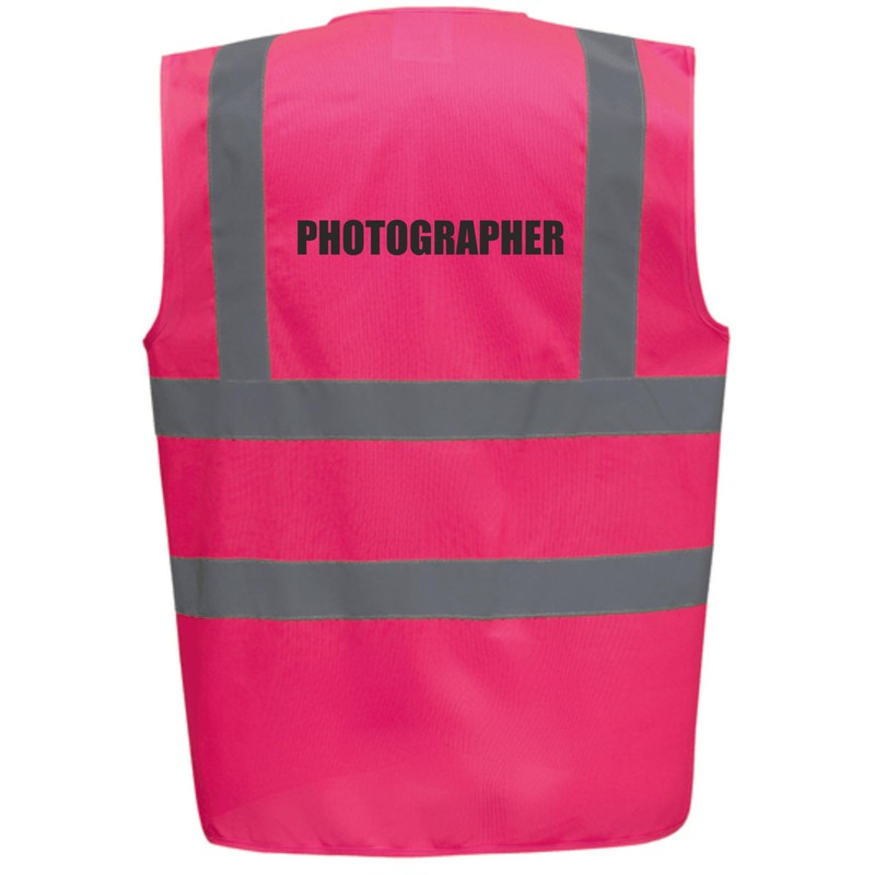 Brook Hi Vis Premium Safety Vest - PHOTOGRAPHER Printed Front