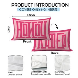 uinwk Howdy Pillow Cover 12x20, Western Southwestern Throw Pillows Cover for Cowgirl Cowboy Room Bedroom College Dorm Decor, Western Decor for Home （Colorful-1）