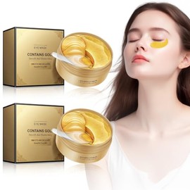 120Pcs Parches 24k, Bolsas y Ojeras de Ojo, Parches Ojeras 24k, Colageno Contorno de Ojos, Patas de Gallo e Hinchazón, Secos y Líneas Finas, Tratamien