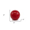 Homeroots 4" Red Aluminum Decorative Orb Tabletop Sculpture