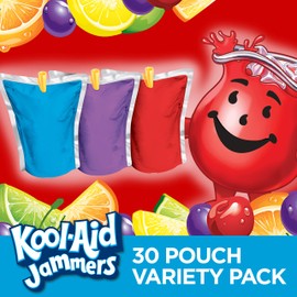 Kool-Aid Kool-Aid Jammers Tropical Punch (Grape & Cherry Artificially Flavored Kids Soft Drink Variety Pack, 30 ct Box, 6 fl oz Pouches)