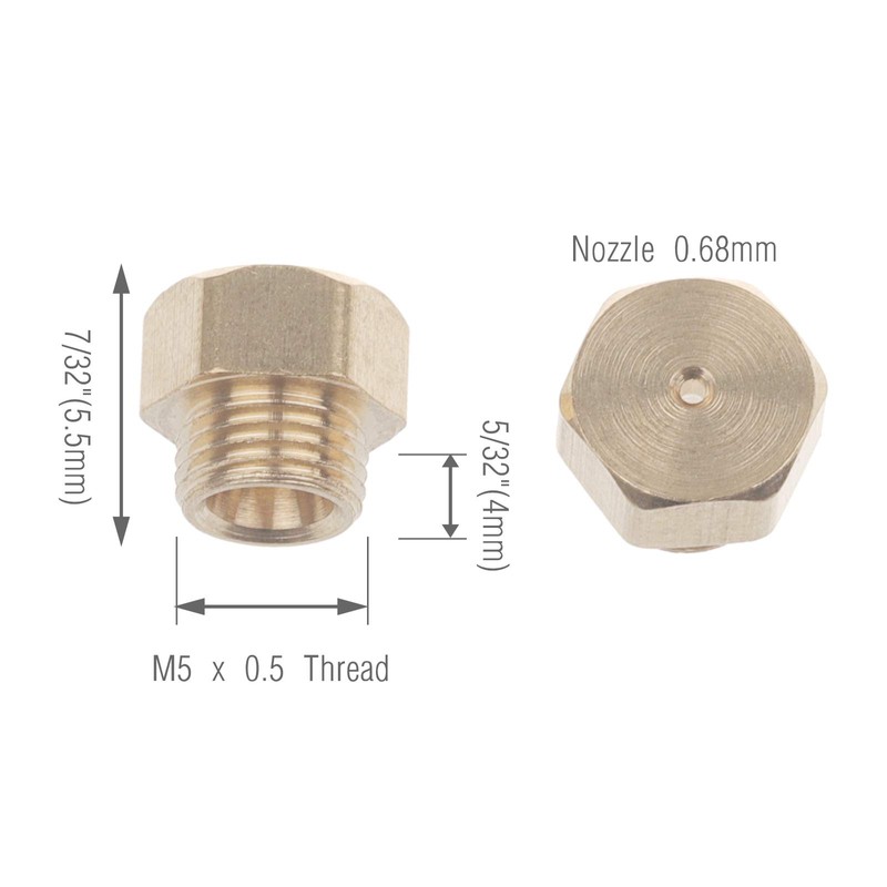 Timsec 10Packs Brass Jet Nozzles, DIY Burner Parts with M5