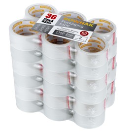 ROWNAK Clear Packaging Tape (36rolls)–2.0mil Thick, 2.0 inches Wide,60 Yards Roll, Total 2160 Yards Strong Adhesive, Silent, Reliable, Cold-Resistant – for Home, Office, Logistics Services and More