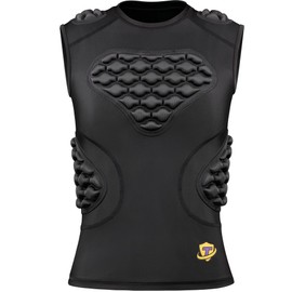 Dialudon Youth Boys Football Padded Compression Shirt Rib Chest Shoulder 5-Pads Protectors Gear for Baseball Basketball Size M