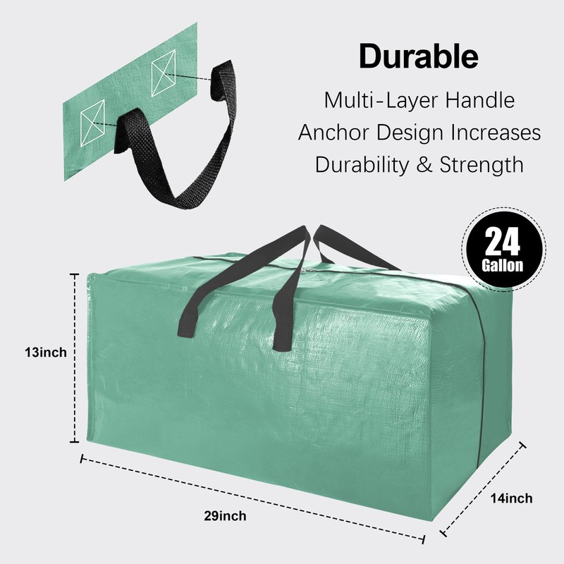VELVETSURE 12 Pack Heavy Duty Large Moving Bags W/Backpack Straps