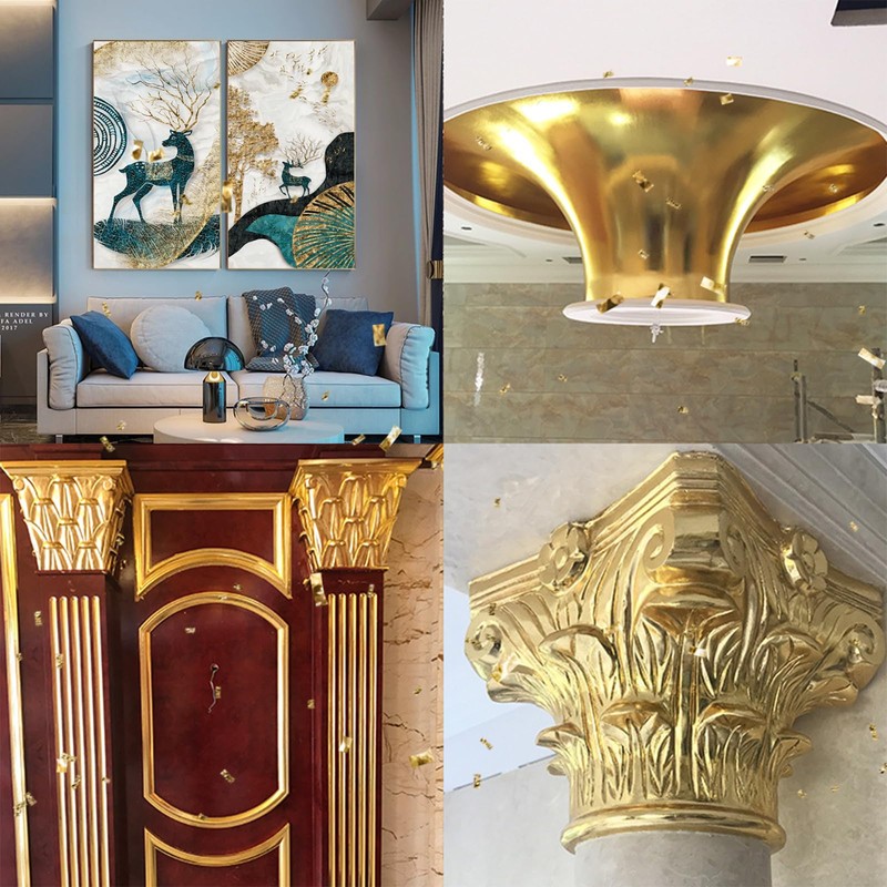 100pcs Gold Leaf Sheets,Gold Foil Sheets,Imitation Gold Leaf Gold Foil