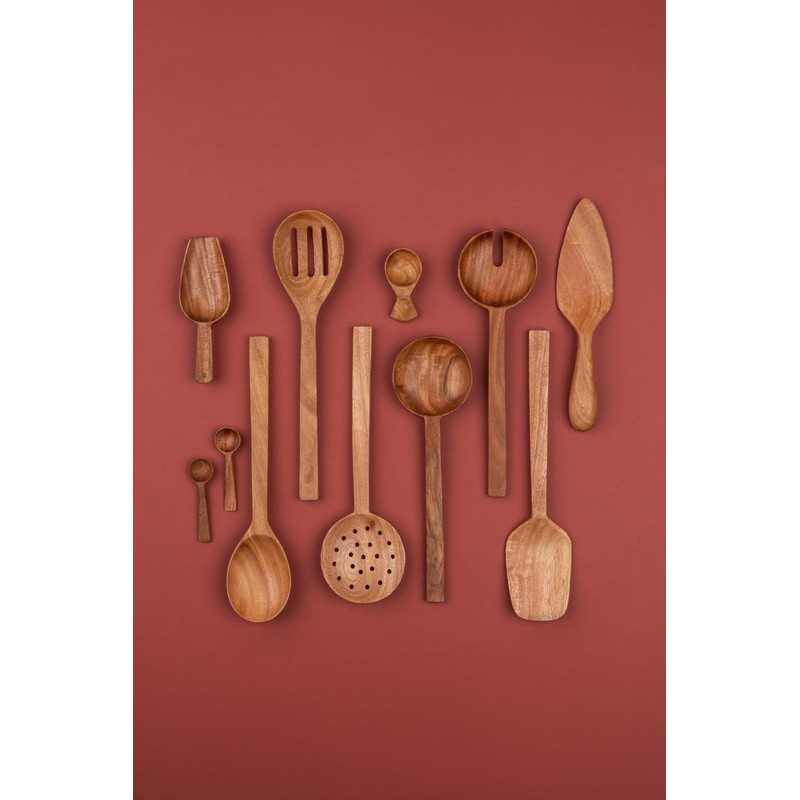 Serving Spoon Natural Neem Wooden Kitchen Utensil Slotted Spoon Kitchen