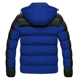 CREATMO US Men's Jackets & Coats Puffer Jacket Waterproof Winter Parka Warm Thicken Ski Black Blue M