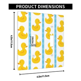 Pznen Cute Ducks Double Toggle Covers 2-Gang Wall Plate Farm Animal Yellow Rubber Duck Cartoon Light Switch Cover Plate for Boys Room Nursery Wall Art Decor