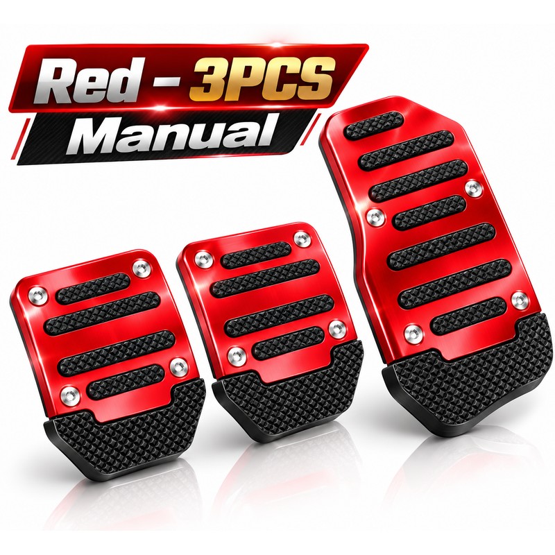Non-Slip Aluminum Car Pedal Covers for Automatic & Manual Cars