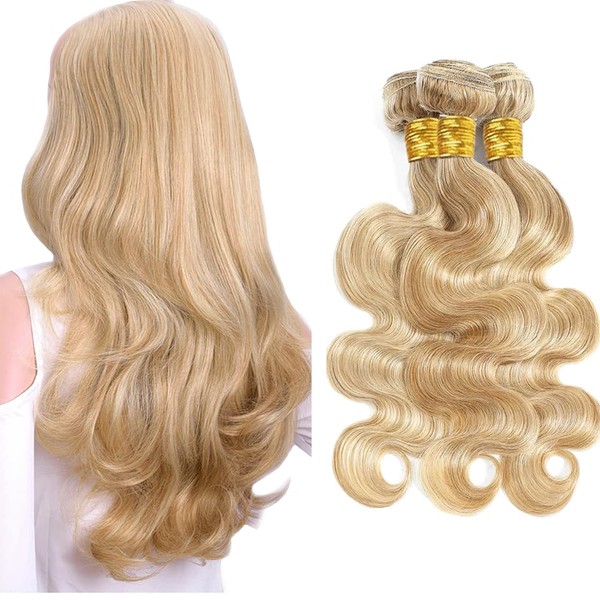 MLMYBAYEA P27/613 Highlight Blonde Body Wave Bundles Honey Blonde Body