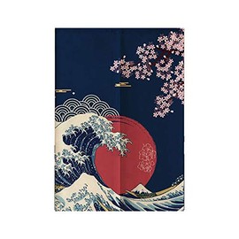 MYRU Japanese Noren Doorway Curtain Tapestry (Sunrise and Wave,33.5 Inches x 59 Inches)