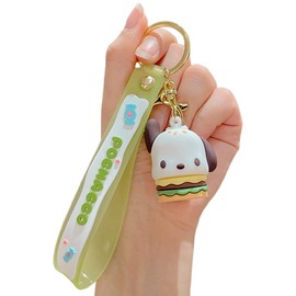 Willsmile 3D Mascot Sanrio Key Ring, Cute, Car Key Chain, Strap, Decoration, Hanging Decoration, Stylish, Birthday, Popular, Goods, Characters, Friends, Lovers, Gift, pochacco