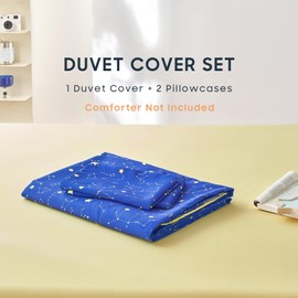 Wake In Cloud - Constellation Duvet Cover Set, Space Witchy Star Celestial Galaxy Astrology for Teen Kids Boys Girls, Soft Lightweight Bedding, 3-Piece, Blue Yellow, Twin/Twin XL Size