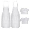 Morwealth Set of 4 Cooking Apron Sets, White Kitchen Apron