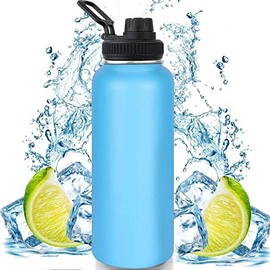 1100ML Botella TérmicaHisemy Termo de Acero Inoxidable sin BPA100 a prueba de fugas, aislamiento de doble paredpara Agua Fría (24 horas) o Caliente...