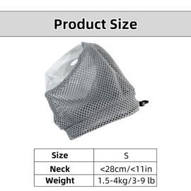 Cat Bubble Muzzle for Cats That Bite Transparent Muzzle for Grooming and Nail Trimming Adjustable Soft Breathable Mesh for Bite Prevention(Grey S)