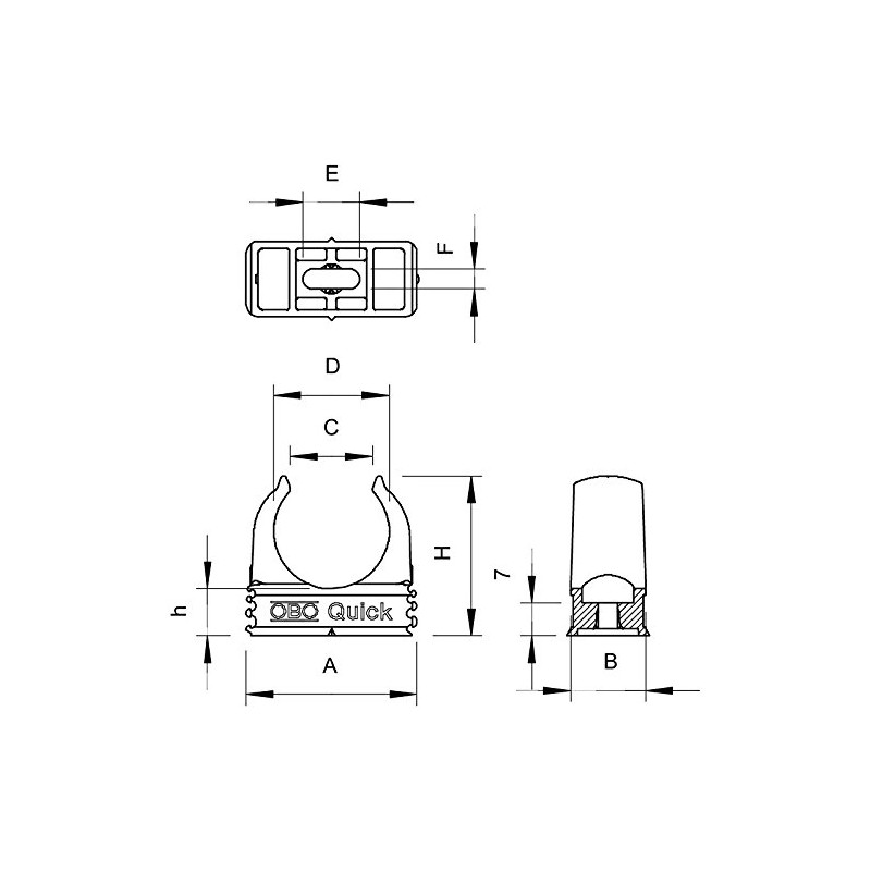 OBO Bettermann M32 Quick Clamp Black Pack of 50