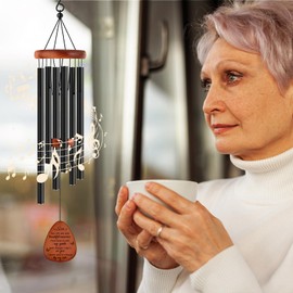 Memorial Gifts for Loss of Son, Christmas in Heaven Memorial Wind Chimes 25'', Loss of Son Sympathy Gifts, Home Decor Outdoor Garden, Soothing Melodic Tones with Mute Option