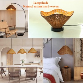 creative rattan lampshade hanging pendant light covers wicker woven,rustic Boho Ceiling Light cover For Hallway Bedroom Kitchen Light Fixture Replacement floral Flower-inspired Designs