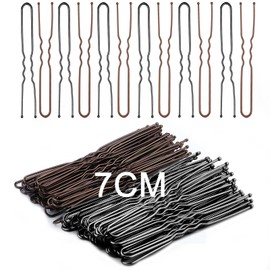 Kavya Hair Pins Black Brown Pack of 100 U-Shaped Bobby Pins Metal Hair Clips Women's 7 cm Hair Pins Updo Accessories Wedding Hair Styling Accessories for Women Girls
