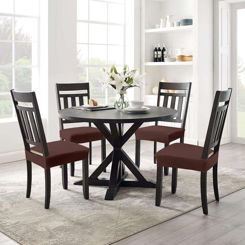Smiry Stretch Jacquard Seat Covers for Dining Room Chairs Set