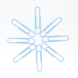 Paper Clip, Large Paper Clips, Jumbo, 50mm, 2 inches, Smooth, 100 Pcs/Box (Light Blue)