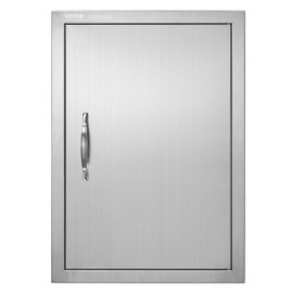VEVOR BBQ Access Door, 17W x 24H Inch Single Outdoor Kitchen, Stainless Steel Flush Mount, Wall Vertical with Handle, for BBQ Island, Grilling Station, Outside Cabinet