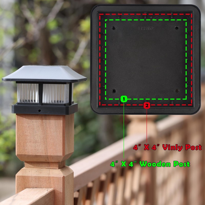 Dynaming Solar Flame Post Cap Lights Outdoor, Solar Powered Fence