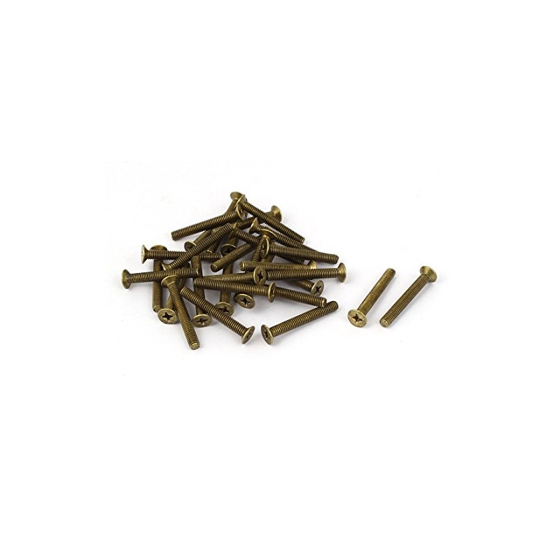 Sourcingmap M4 x 30mm Brass Bolts Machine Phillips Countersunk Screws