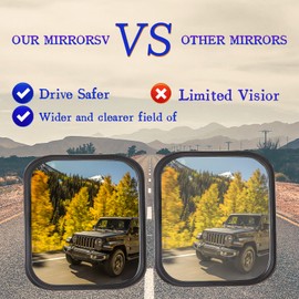 SleYuYir Door Off Mirror - Jeep Mirrors with Anti-shake, Blind Spot,Wider View Compatible with Jeep Wrangler TJ JK JL Gladiator JT 1997-2024 (2 Pack)