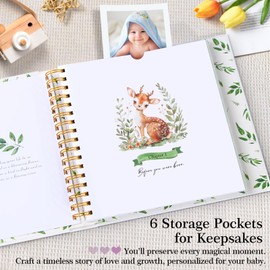 Baby Memory Book for Boy or Girl,First 5 Years Baby Book Keepsake,Record a Milestone for Every Event from Birth to Age 5,Gender Neutral Journal Scrapbook Photo Album for Baby Shower