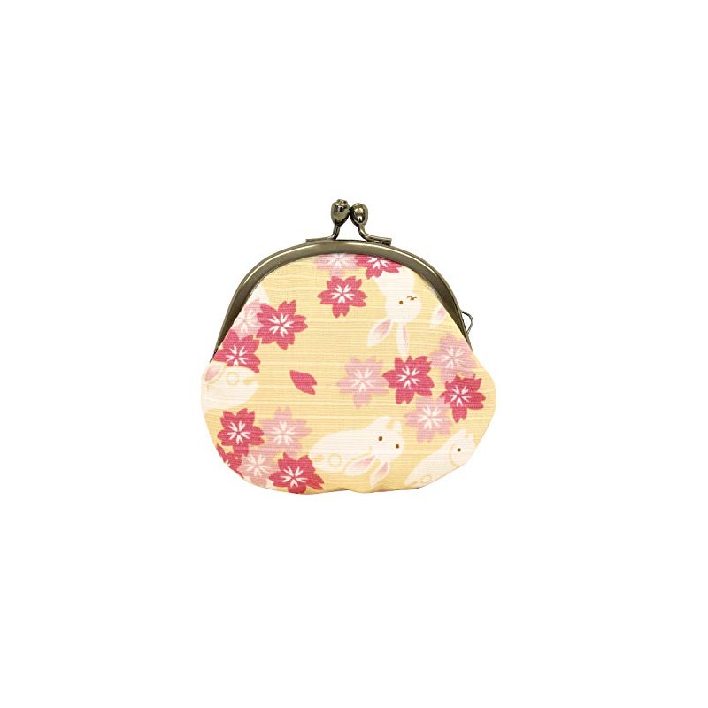 Maeda Dyeing Wafu Biyori Coin Purse, 2.5 Round, Rabbit Cherry