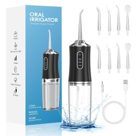 Irrigador Dental de Agua para Limpieza de Dientes - 8 Chorroes 3 Modos Porttil Inalmbrico para Limpiador de Dientes, Irrigador Oral Recargable...     