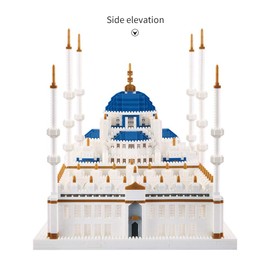 KLMEi Architecture Collection Sets for Adults Blue Mosque Model Building Kit Micro Blocks Mini Bricks Toy Gift for Kids, 6850 Pieces