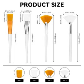 12pcs Fan Mask Brush Mask Brush Face Applicator Brush Acid Applicator Brush Makeup Tools Brush for Mud Mask Cream