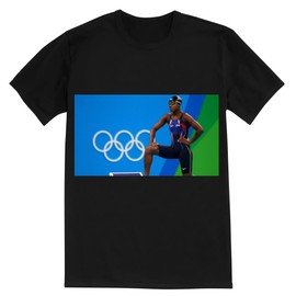 Simone Manuel - Premium Men's Crewneck T-Shirt – Soft, Comfortable, and Stylish SRS #PDI590245, Black, Small