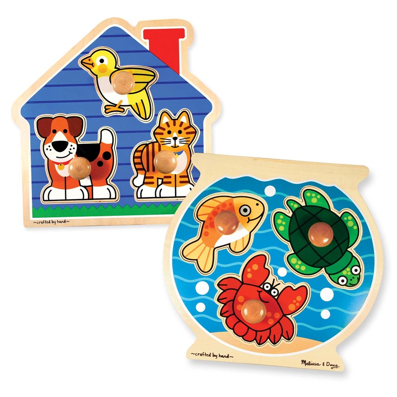 Melissa & Doug Animals Jumbo Knob Wooden Puzzles Set -