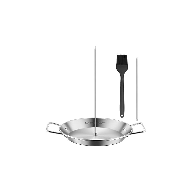 North Point 4 Piece Skewer Grill Set - Heavy-Duty Stainless-Steel