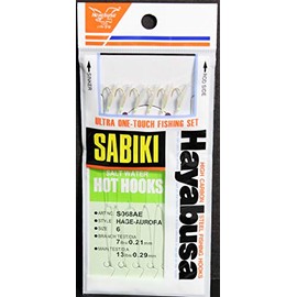 Hayabusa S-068AE-6 Hage-Aurora Sabiki, Size 6, High Carbon Steel