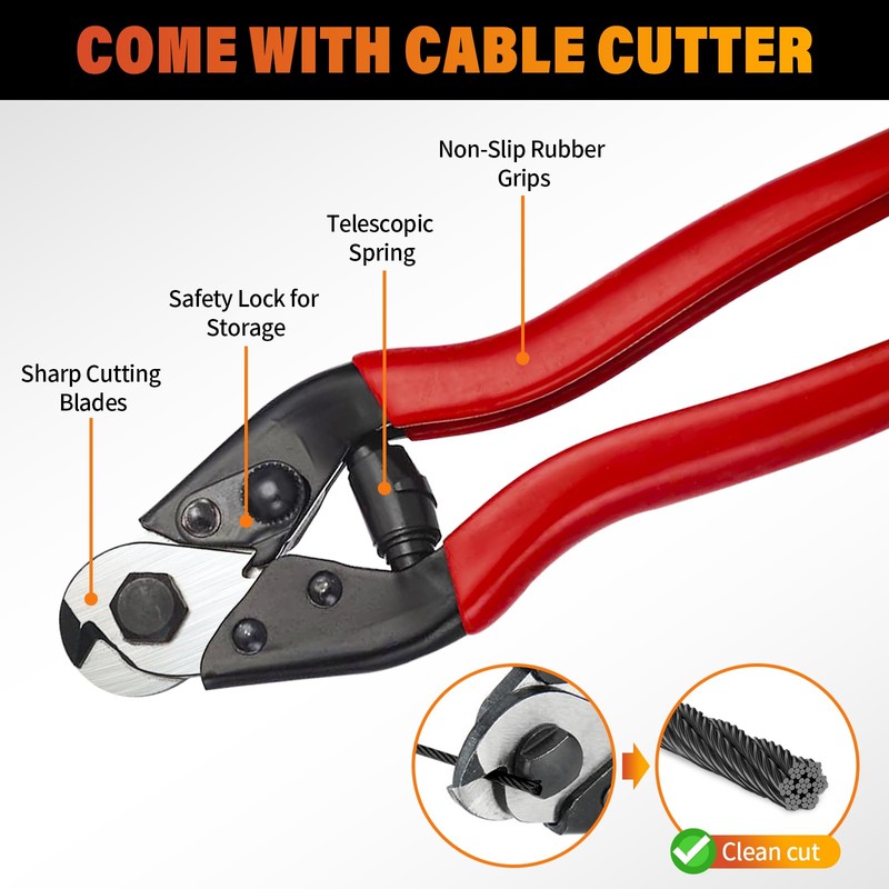 Black Stainless Steel Cable for Railing - 200FT 1/8" T316