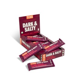 TCHO Dark & Salty Chocolate Bars - Organic 81% Dark Chocolate with Pink Himalayan Salt - Individually Wrapped 100% Plant-Based Pure Cacao Bars for Guilt-Free Indulgence (18-Pack)