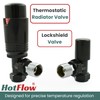 Hot Flow Full Black Estuary Angled TRV Thermostatic Radiator Valve